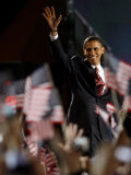 President-Elect Barack Obama Walking onto Stage to Deliver Acceptance Speech, Nov 4, 2008 Photographic Print