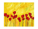 Buy Red Flowers On Yellow at AllPosters.com