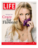 Portrait of Actress Emilie De Ravin Holding an Orchid Flower, April 7, 2006