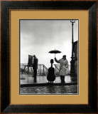 Musician in The Rain Framed Art Print