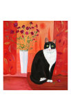 Cat with Carnations