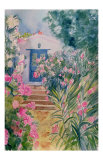 Buy Door with Oleander and Geraniums at AllPosters.com