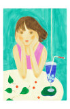 Soda Pop and a Girl in a Turquoise Afternoon Art Print