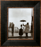 Musician in The Rain Framed Art Print