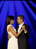 President Barack Obama and First Lady Dance Together at Neighborhood Inaugural Ball in Washington Photographic Print