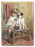 Girl and Dog on Chair