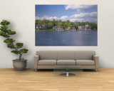 Boathouses near the River, Schuylkill River, Philadelphia, Pennsylvania, USA