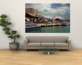 Boats Moored at a Harbor, Navy Pier, Chicago, Illinois, USA