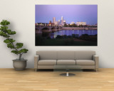Bridge over a River with Skyscrapers in the Background, White River, Indianapolis, Indiana, USA