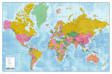 World Map - Political & Terrain