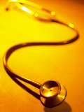 Selective Focus of a Stethoscope on Yellow Surface
