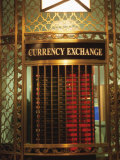 Foriegn Currency Exchange Window Showing Currency Exchange Rates, New York City, America