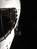Cropped Studio Shot of Black and White Hockey Goalie