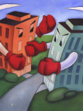 Angry Buildings Boxing Each Other across Street