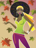 Buy Woman in Retro Autumn Fashion at AllPosters.com