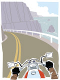 Buy Motorcycle Rider on Coastal Highway at AllPosters.com