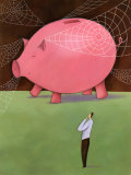 Buy Man with Giant Piggy Bank at AllPosters.com