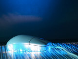 Buy Computer Mouse on Metal Screen with Blue Light Illumination at AllPosters.com