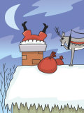 Santa Claus Stuck in Chimney