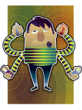 Buy Four Armed Man Holding Cell Phones at AllPosters.com