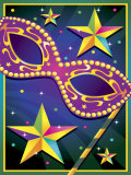 Masquerade Mask and Stars for Mardi Gras