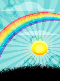 Rainbow and Sun over Country Field