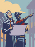 Businessman and Construction Contractor Planning Development