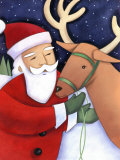 Santa Claus Working with Reindeer