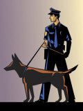 Policeman with German Shepherd