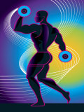 Buy Side View of Weightlifter Lifting Dumbbells at AllPosters.com