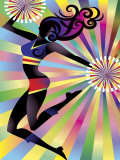 Colorful Sunburst on Cheerleader