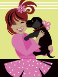 Girl Holding Pet Dog