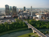 Aerial View of Buildings and High Rises in Downtown Fort Worth, Texas