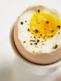 Close-Up of Hard Boiled Egg with Pepper