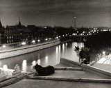 Paris, Cats at Night Art Print