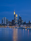 Financial District and Main River, Frankfurt-Am-Main, Hessen, Germany