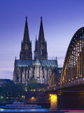 Buy Evening, Cologne Cathedral and Hohenzollern Bridge, Cologne, Rhineland-Westphalia, Germany at AllPosters.com