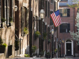 Spring, Acorn Street, Beacon Hill, Boston, Massachusetts, USA