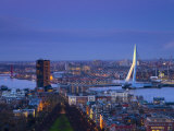 Rotterdam and Erasmus Bridge from Euromast Tower, Rotterdam, Holland