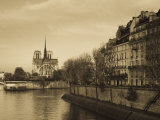 Notre Dame Cathedral and Ile St-Louis Buildings, Paris, France