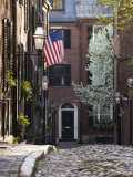Spring, Acorn Street, Beacon Hill, Boston, Massachusetts, USA
