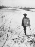 Boy Trapper Going to Get His Fox from Trap