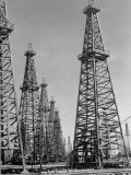 Oil Well Rigs in a Texaco Oil Field