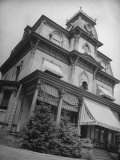 Exterior View of the Victorian-Style House of the Mansard Family in the Hudson River Valley