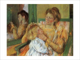 Buy Mother Combing Her Child's Hair at AllPosters.com