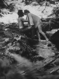 Hippie Couple Kissing at Woodstock Music Festival
