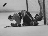 Canadian Goalie Jacques Plante Wearing Mask, Protect Face from Injuries, During Game