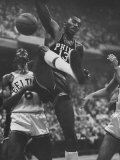 Basketball Players Bill Russell and Wilt Chamberlain During Game