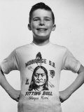 Little Boy Modeling Sitting Bull T-Shirt
