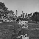 Dong Kingman Painting Watercolor in Central Park
